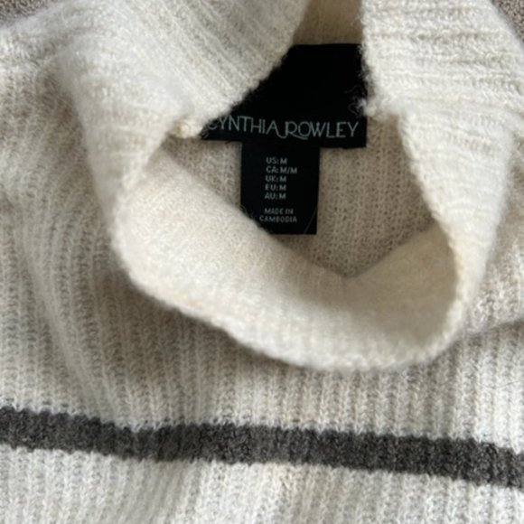 Cynthia Rowley Cream and Brown Striped Sweater - Picture 3 of 4